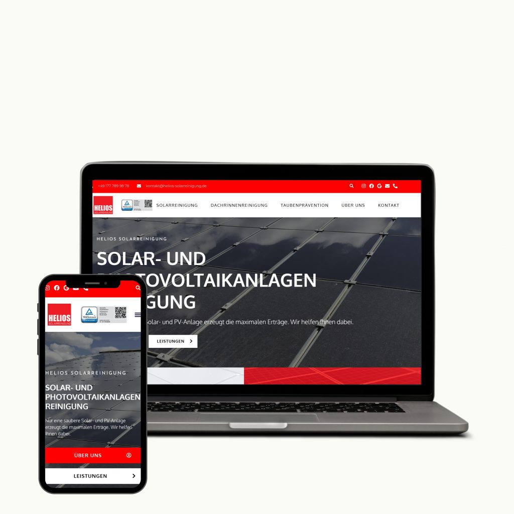 professionelles Webdesign und Branding für Solarreinigung